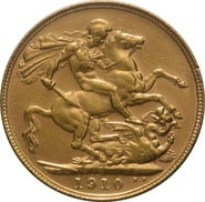 1910 Gold Sovereign Coin Edward VII Perth