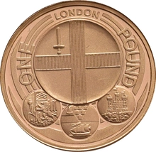 2010 Proof Gold £1 Pound Coin London Boxed