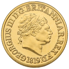 1819 Proof Gold Sovereign Coin George III Restrike Boxed