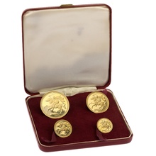 1973 Isle of Man Gold Proof Sovereign Four Coin Set Boxed