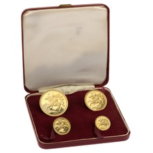 1973 Proof Isle of Man Gold Sovereign 4 Coin Set Boxed