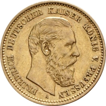 German 10 Mark Gold Coin Friedrich III 1888