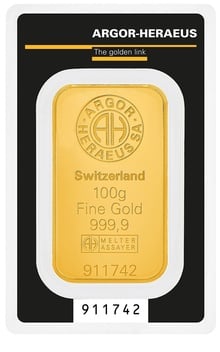 Argor-Heraeus 100g Gold Bullion Minted Bar