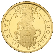 2019 1/4oz Proof Yale Of Beaufort Gold Coin Queen's Beasts Boxed
