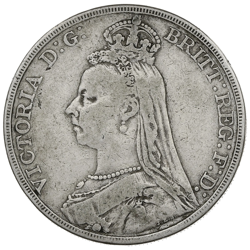 1892 Silver Crown Coin Queen Victoria Jubilee Head