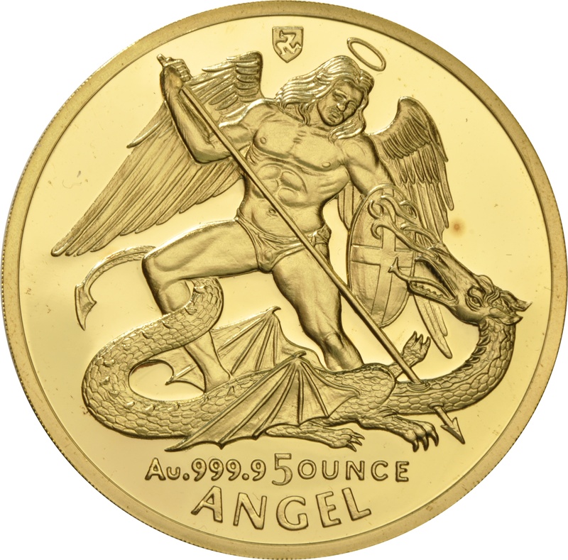 1994 Proof Isle of Man Angel Gold Coin 5oz