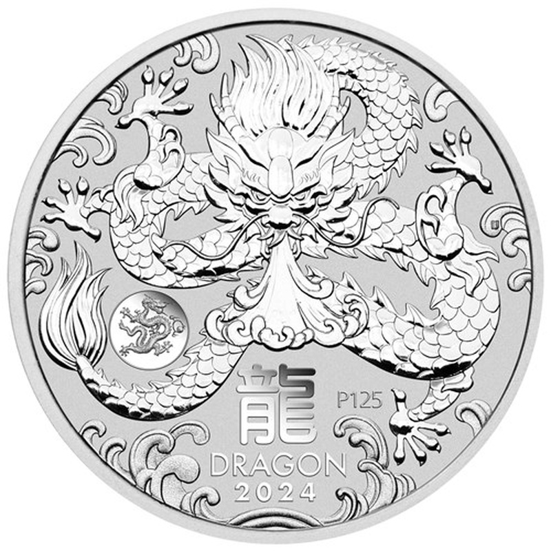 2024 1oz Perth Mint Year of the Dragon Silver Coin with Privy Mark