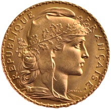 French 20 Francs Gold Coin Marianne Rooster Gift Boxed