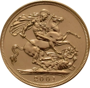 2001 Gold Sovereign Coin Elizabeth II Fourth Head
