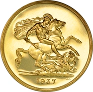 1937 George VI Gold Proof Five Pound £5 Gold Coin NGC PF63 Cameo
