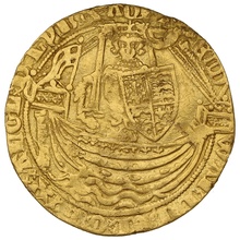1361-1369 Gold Half Noble Coin Edward III Calais Mint