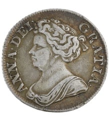 1711 Silver Shilling Coin Queen Anne Very Fine