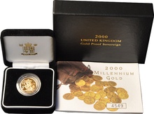 2000 Gold Proof Sovereign Boxed