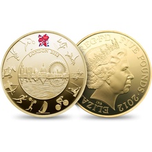 2012 Proof £5 Gold Crown Coin Official London Olympics Boxed