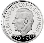 2022 - Silver Piedfort £5 Proof Crown, Her Majesty Queen Elizabeth II Boxed