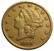 1888 $20 Double Eagle Liberty Head Gold Coin, San Francisco