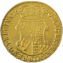 1690 Gold Guinea Coin William & Mary Fine