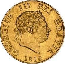 1818 Gold Half Sovereign George III NGC AU55