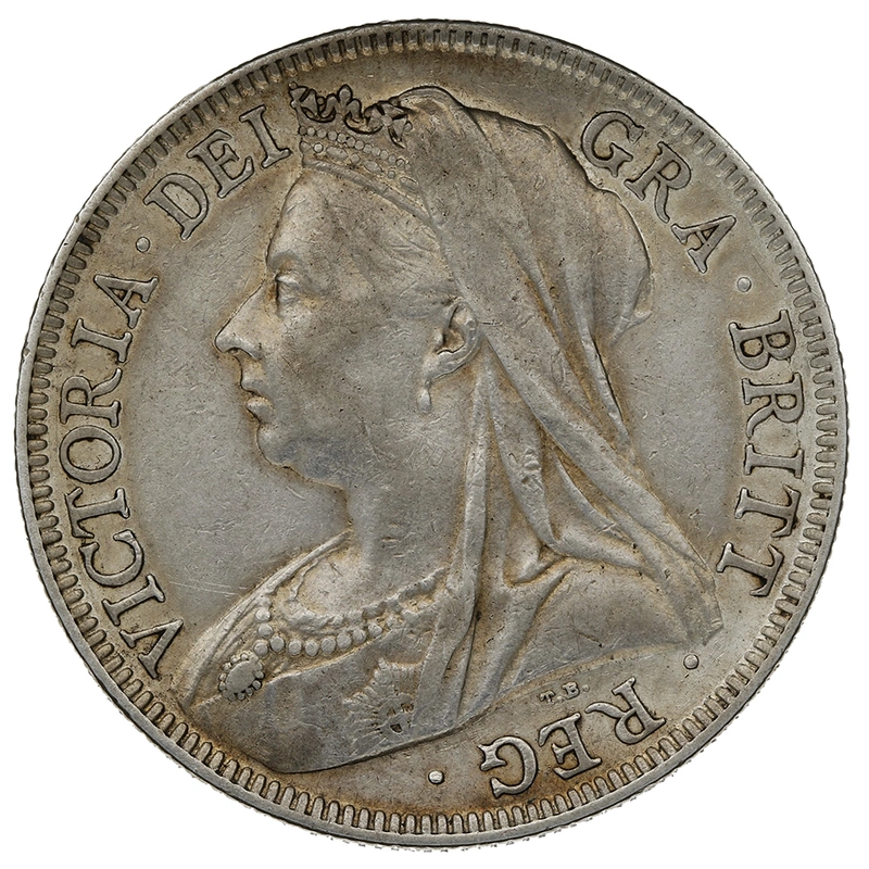 1895 Silver Half Crown Coin Queen Victoria