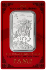 1oz Silver Bar 2026 Year of the Horse PAMP