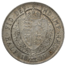 1895 Silver Half Crown Coin Queen Victoria