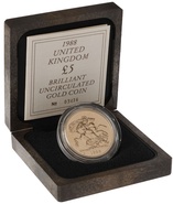 1988 - Gold £5 Brilliant Uncirculated Coin Boxed