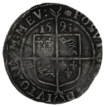 1593 Silver Sixpence Coin Elizabeth I Tun