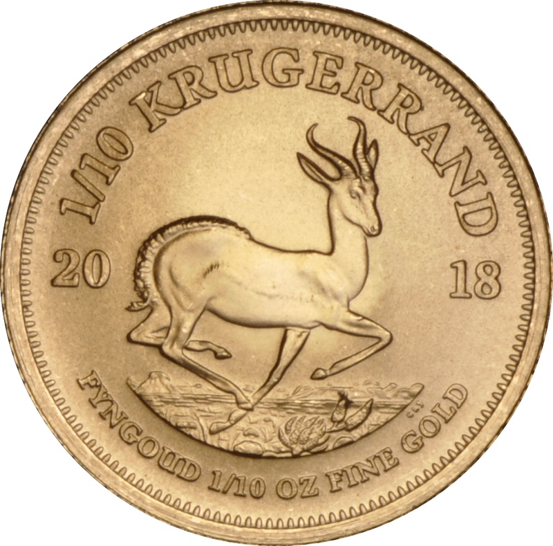 2018 1/10oz Krugerrand Gold Coin