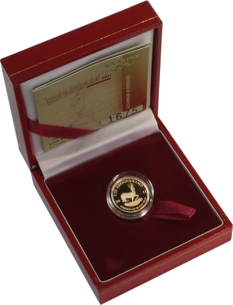 2011 Proof 1/10oz Krugerrand Gold Coin Boxed
