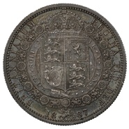 1887 Silver Half Crown Coin Queen Victoria
