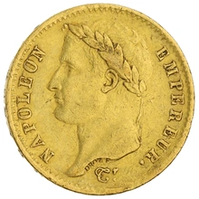 1807 French 20 Francs Gold Coin Napoleon I Laureate Head A