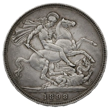 1898 Silver Crown Coin Queen Victoria LXII