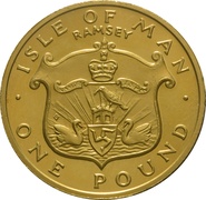 1985 Gold Proof £1 One Pound Manx Town Series - Ramsey