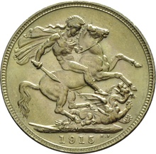 1915 Gold Sovereign Coin George V Melbourne