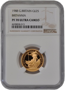1988 Proof 1/4oz Gold Britannia Coin NGC PF70