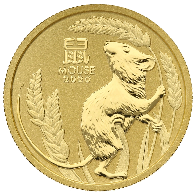 2020 Year of the Mouse Gold Coin 1/4oz Perth Mint Australian Lunar Series