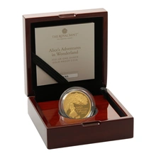 2021 1/4oz Alice's Adventures in Wonderland Proof Gold Coin Boxed