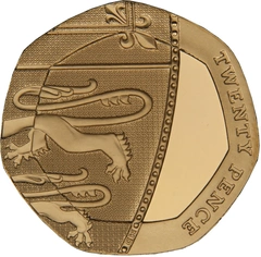 2008 Proof Gold 20p Coin Royal Shield