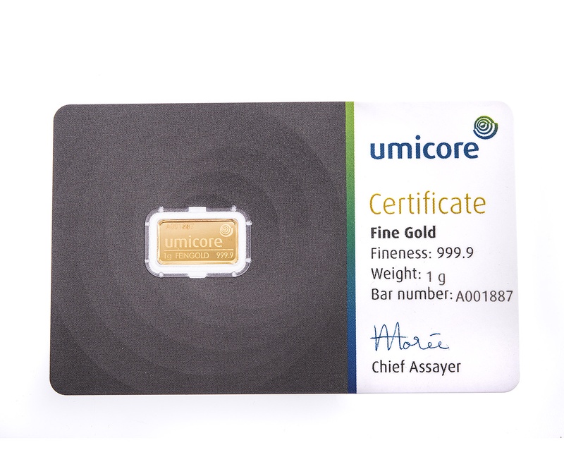 1g Gold Bar Umicore