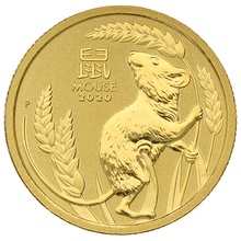 2020 Year of the Mouse Gold Coin 1/10oz Perth Mint Australian Lunar Series