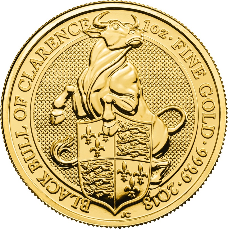 2018 1oz Black Bull of Clarence Gold Coin Queen's Beasts NGC MS70