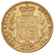 1878 Gold Sovereign - Victoria Young Head - Shield Back- S