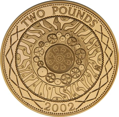 2002 Proof £2 Coin Gold Double Sovereign Technologies