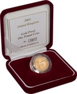 2005 Proof Gold £1 Pound Coin Menai Bridge Boxed