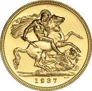 1937 Proof Gold Sovereign Coin George VI