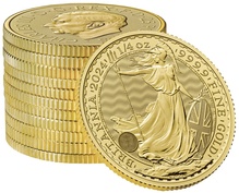 Tube of 25 2024 1/4oz Britannia Gold Coins