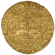 1361-1369 Gold Half Noble Coin Edward III London Mint