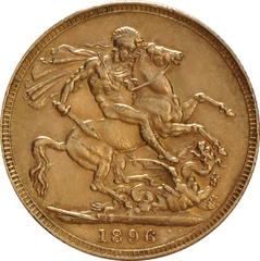 1896 Gold Sovereign Coin Queen Victoria Old Head