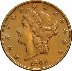 1901 $20 Gold Coin Double Eagle Liberty Head Philadelphia