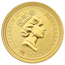 1990 1/4oz Australian Kangaroo Gold Nugget Coin